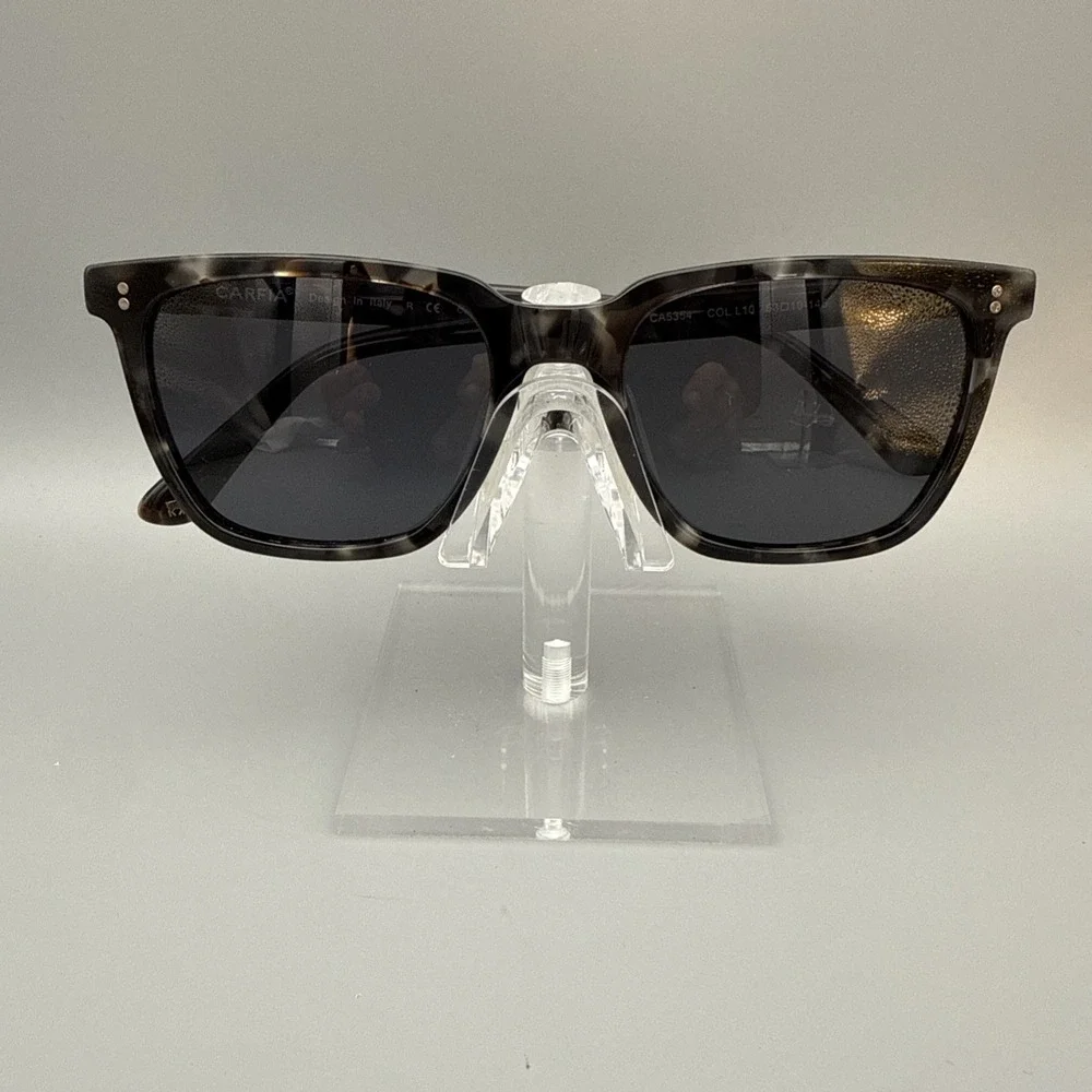 Carfia Authentic CA5354 Polarized Sunglasses Black Tortoise Frame Black Lenses